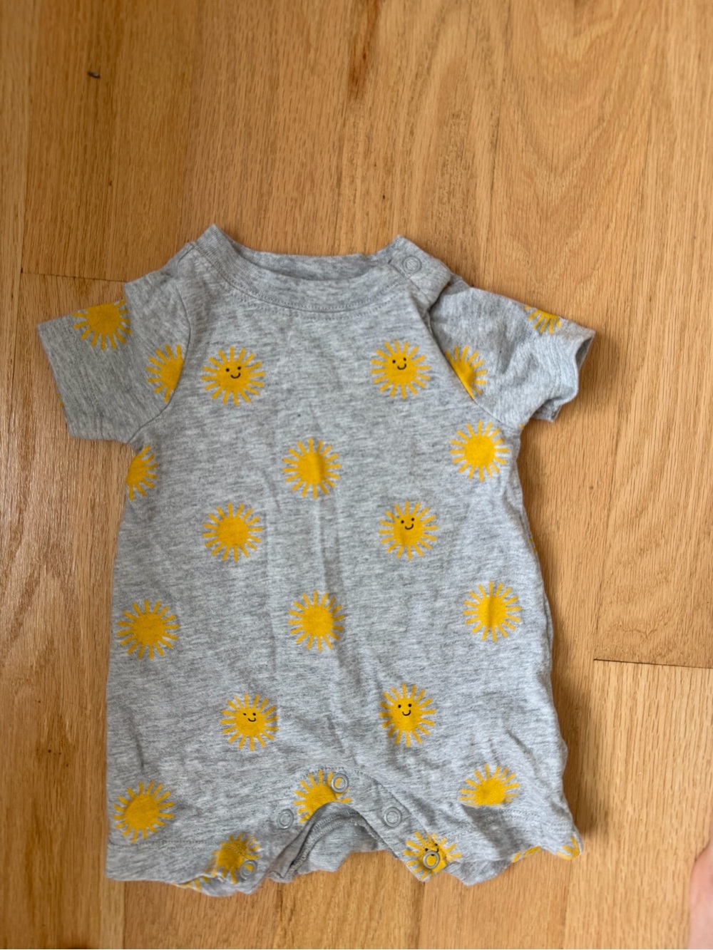 Garanimals Gray Romper with Yellow Sun Print 0-3 months